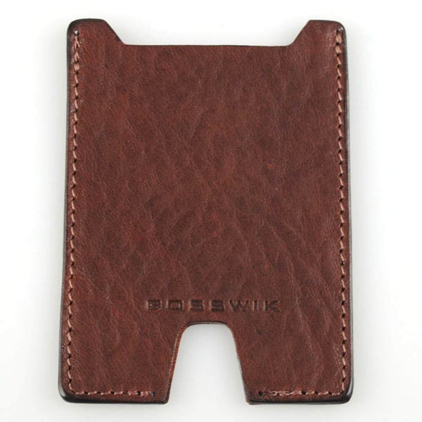 Klassisk simpel kortholder i læder brun - Men's Classics - Bosswik - PB4